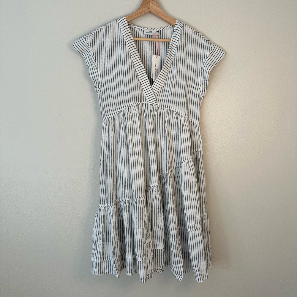 Vineyard Vines Jet Stripe Linen Dress